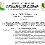 Nama Nama Yang Lulus Wawancara Calon Asesor Badan Akreditasi Dayah Aceh