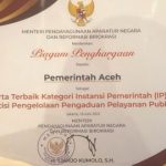 Masuk 17 Pengelola Pengaduan Pelayanan Publik Terbaik, Pemerintah Aceh Terima Penghargaan dari Menpan-RB