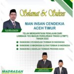 MAN IC Aceh Timur, Masuk 33 Madrasah Terbaik Nasional dari TOP 1000