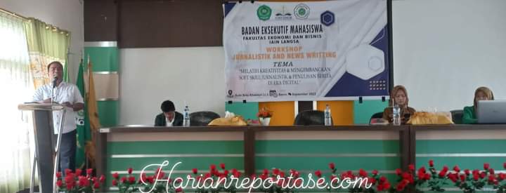 Wakil Dekan III Buka Workshop Jurnalistik BEM FEBI IAIN Langsa