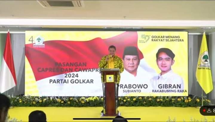Lewat Rapimnas, Golkar Resmi Usung Gibran Sebagai Cawapres Prabowo