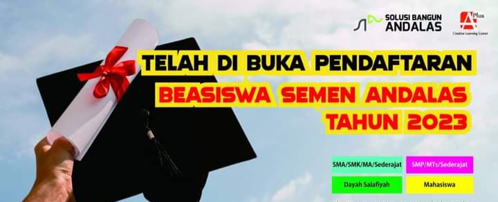 Beasiswa Semen Andalas Untuk Jenjang SMP, SMA, Mahasiswa dan Santri Dibuka, Berikut Informasinya