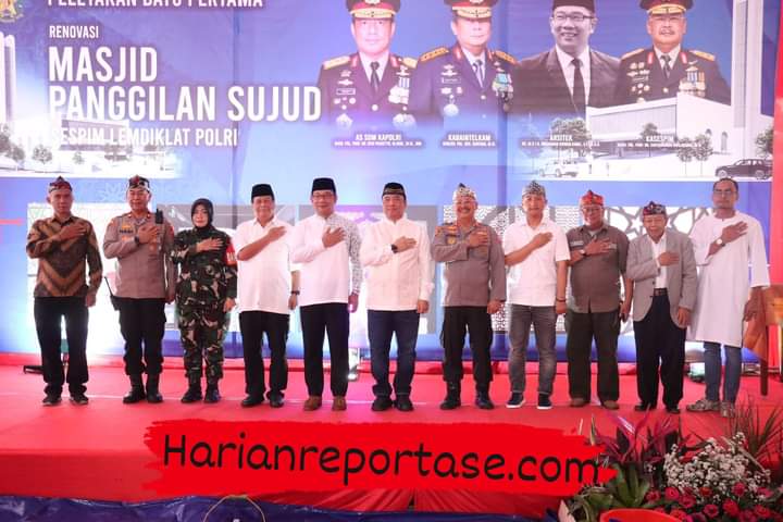 Sespim Lemdiklat Polri Letakan Batu Pertama Bangun Masjid, Didesain Ridwan Kamil