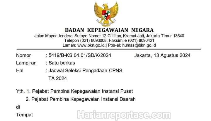 Pemerintah Buka Pendaftaran Seleksi CPNS pada 20 Agustus 2024
