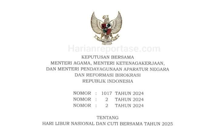 Pemerintah Tetapkan Hari Libur Nasional dan Cuti Bersama Tahun 2025