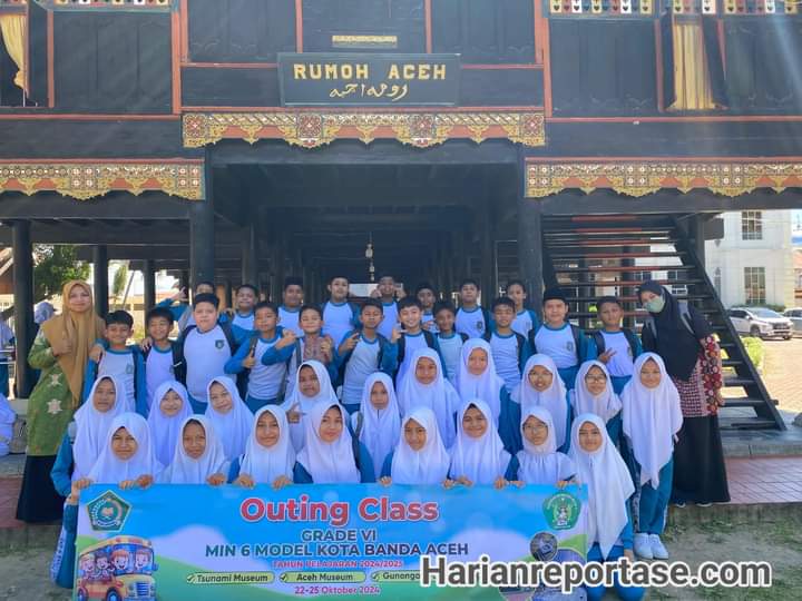 Gelar Outing Class, Siswa MIN 6 Model Banda Aceh Kunjungi Museum Aceh