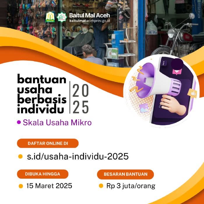 Baitul Mal Buka Pendaftaran Bantuan Modal Usaha