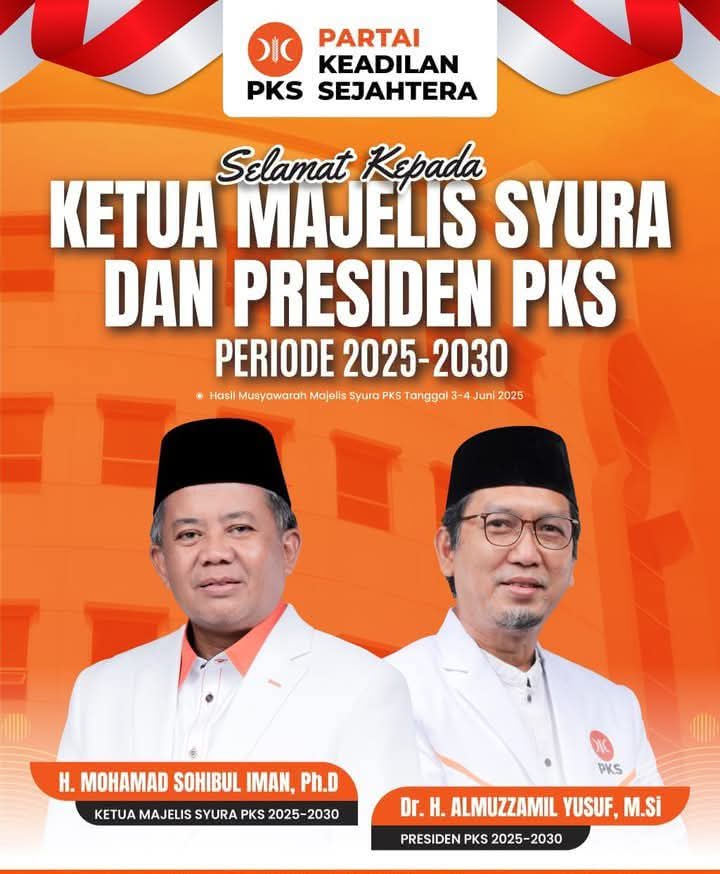PKS Tetapkan Sohibul Iman Sebagai Ketua Majelis Syura dan Almuzzammil Yusuf sebagai Presiden