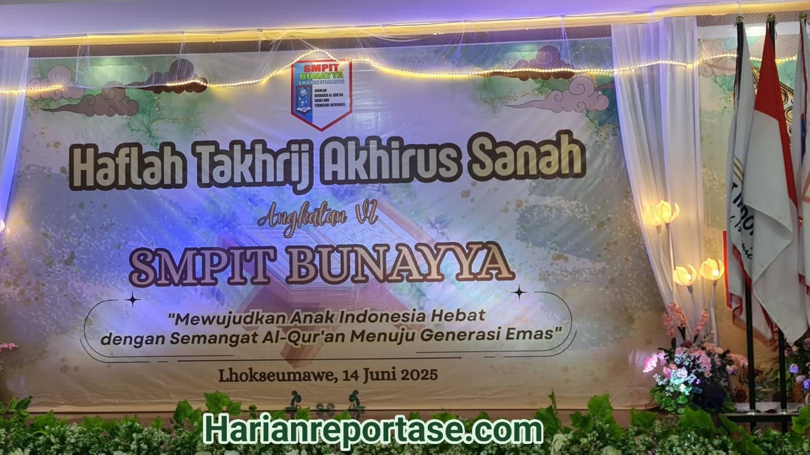 SMPIT Bunayya Lhokseumawe Gelar Haflah Takhrij Akhirus Sanah untuk Siswa Angkatan VI
