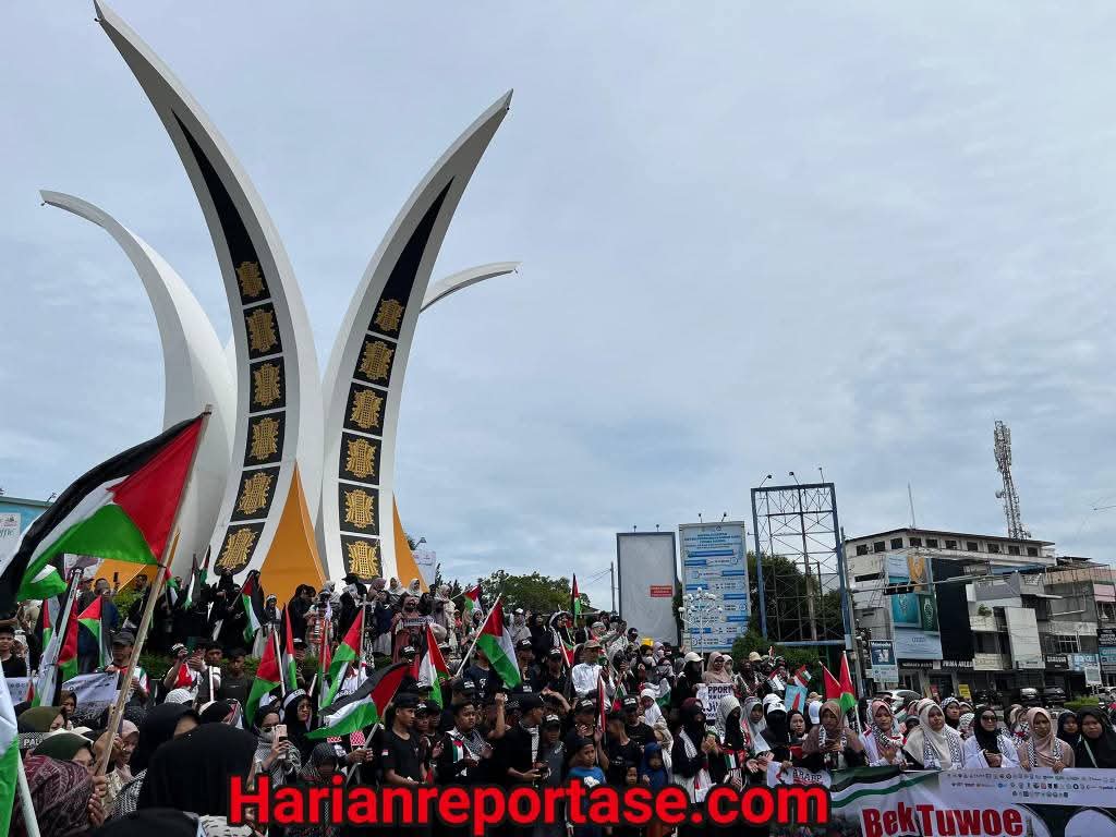 Ribuan Masyarakat Aceh Turun ke Jalan dalam Aksi Damai Bela Palestina