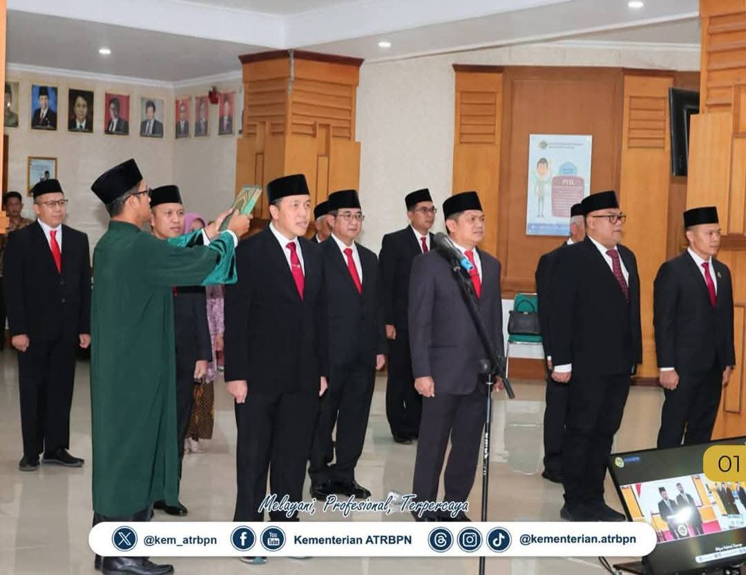 Lantik Pejabat Struktural, Menteri ATR/Kepala BPN: Layani Masyarakat dengan Hati, Bukan Transaksi