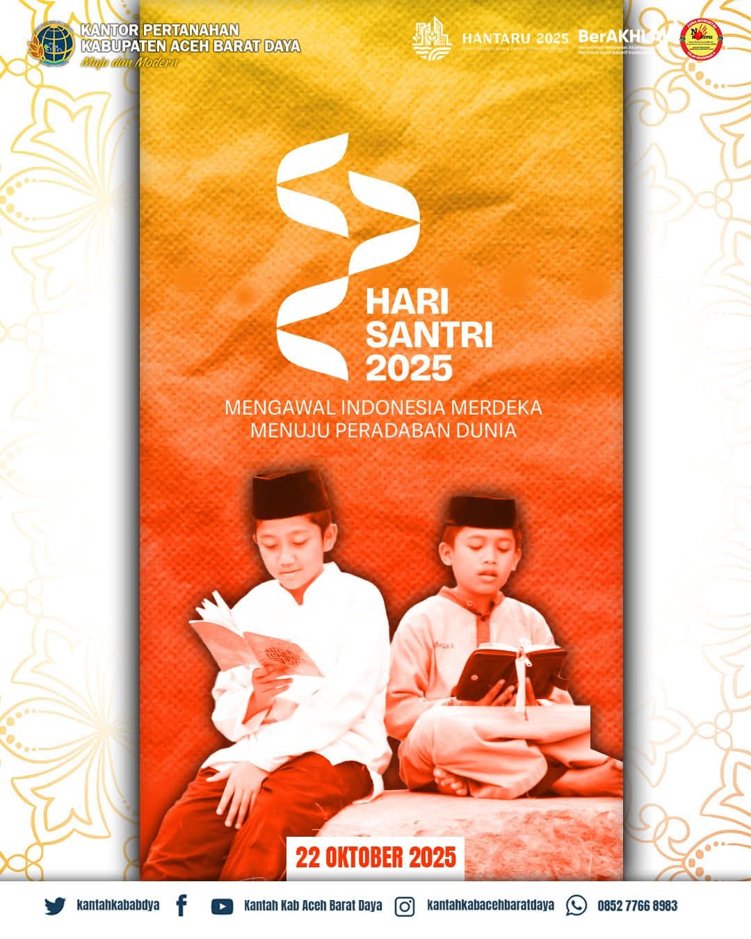 Keluarga Besar Kantor Pertanahan Aceh Barat Daya Peringati Hari Santri Nasional 2025: Santri Tangguh, Indonesia Maju