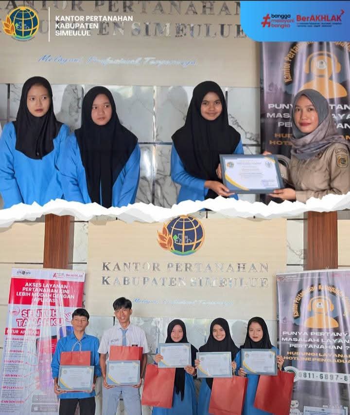 Kantor Pertanahan Kabupaten Simeulue Lepas Siswa PKL SMK Negeri 1 Sinabang