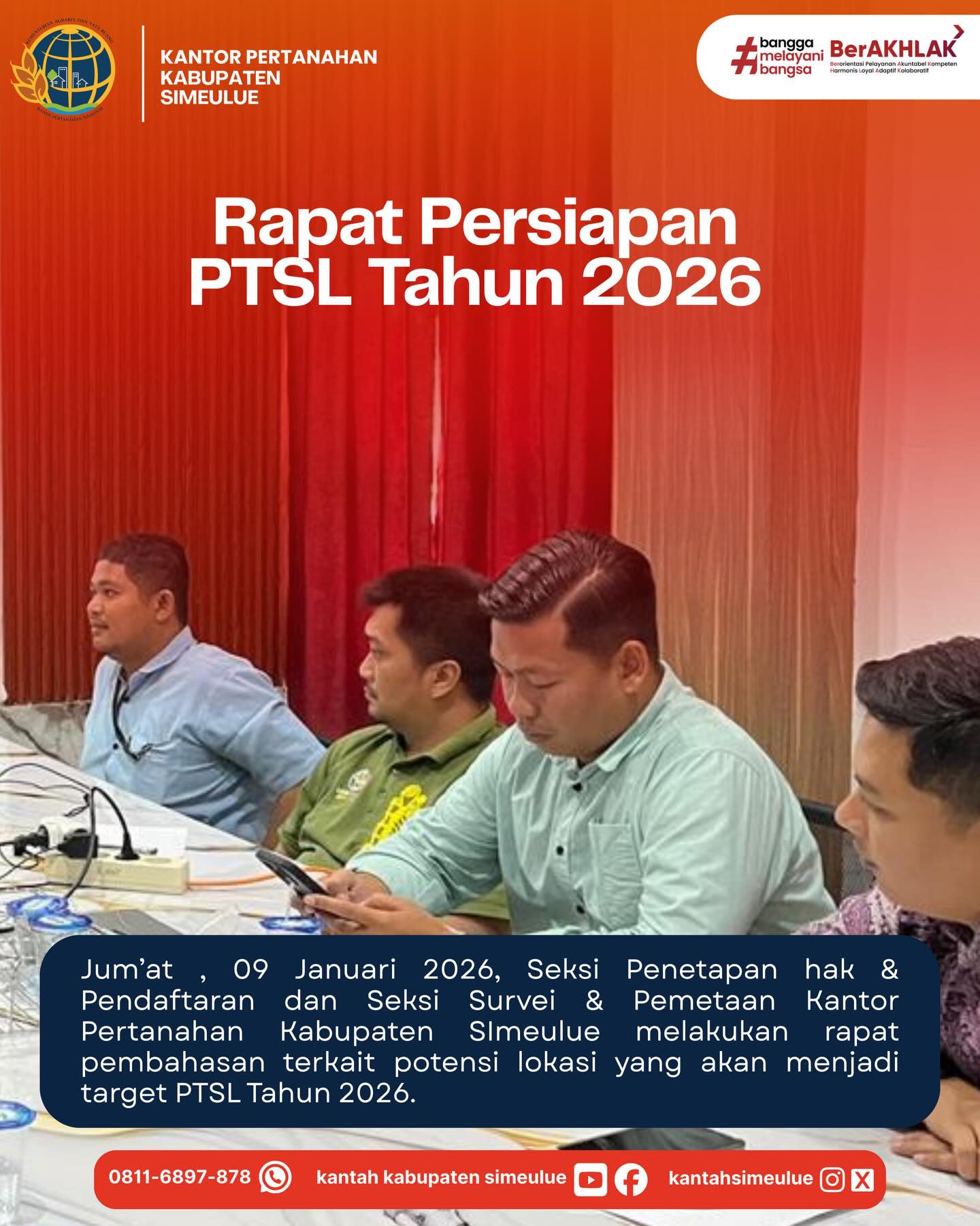Kantor Pertanahan Simeulue Matangkan Persiapan PTSL 2026