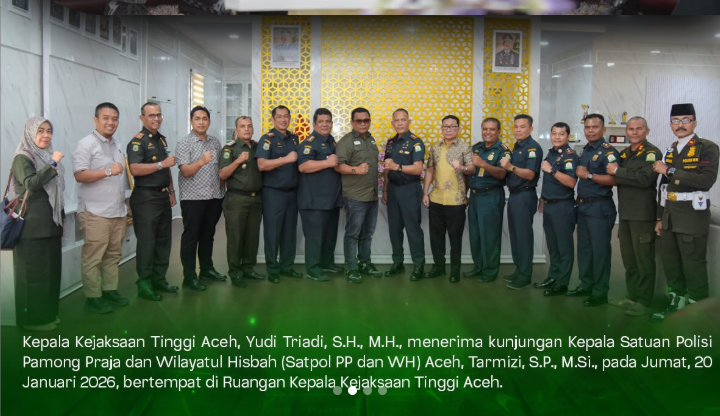 Sinergi Penegakan Hukum Diperkuat, Kajati Aceh Terima Kunjungan Kepala Satpol PP dan WH
