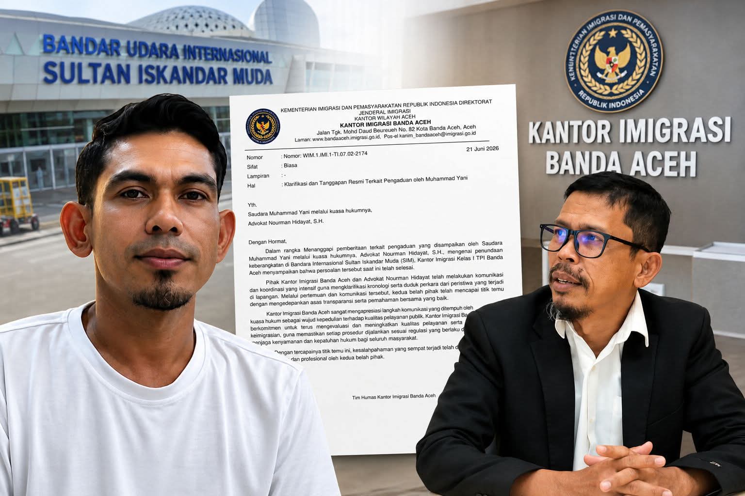 Imigrasi Banda Aceh Buka Suara Soal Penundaan Keberangkatan Muhammad Yani