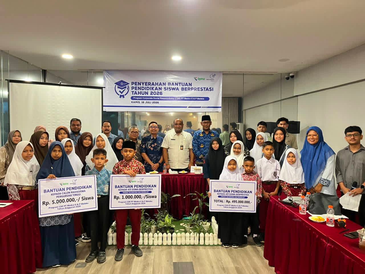 Medco E&P dan BPMA Kembali Salurkan Beasiswa bagi 431 Pelajar Berprestasi di Aceh Timur