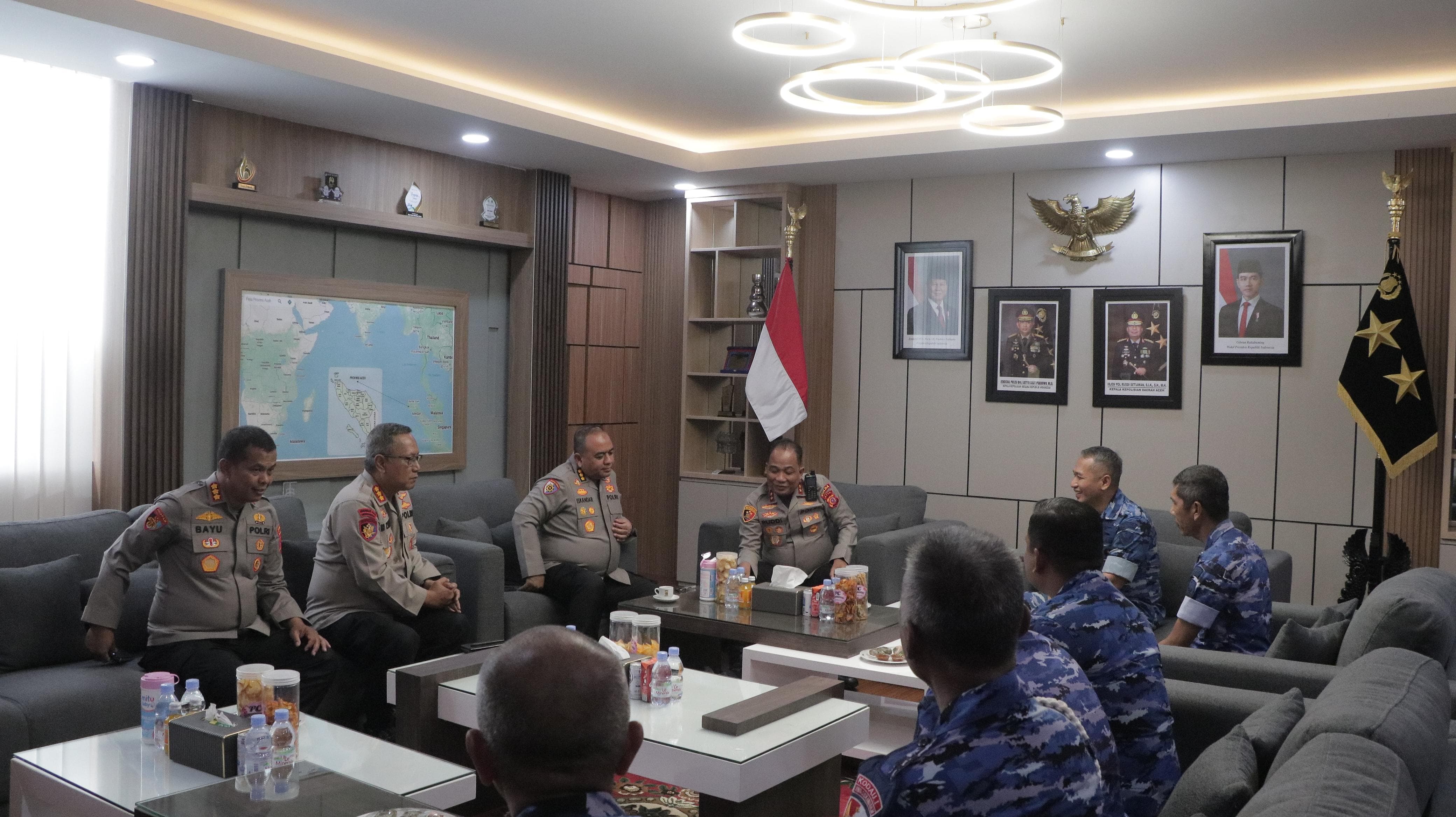 Kapolda Aceh Terima Silaturahmi Danlanud Sultan Iskandar Muda