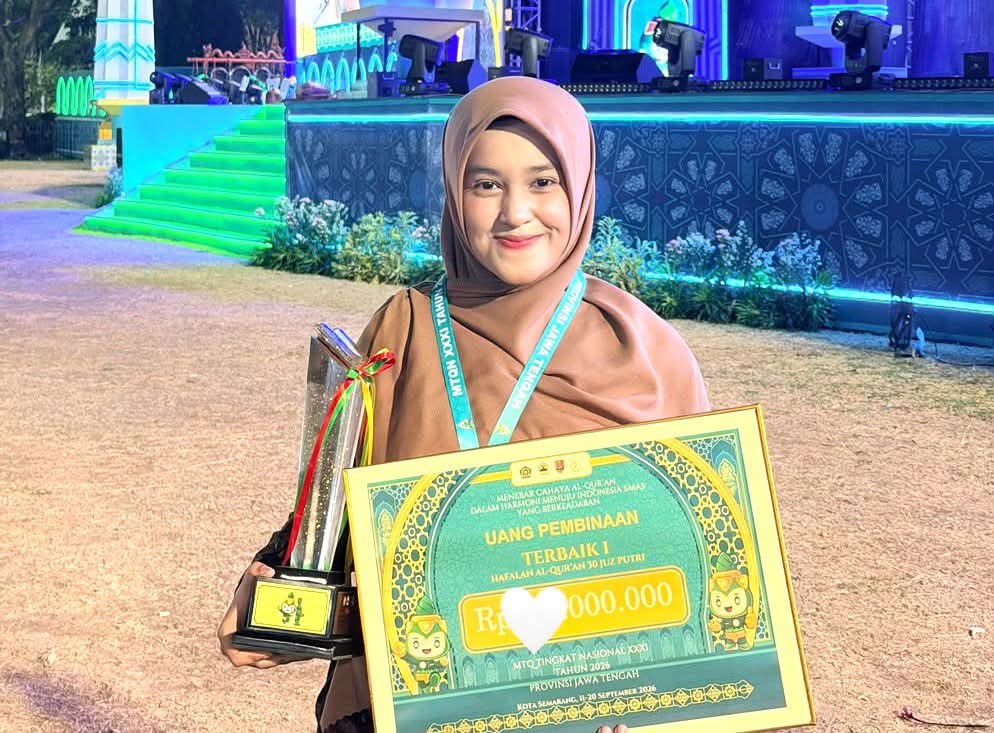 Guru Dayah Darul Quran Aceh Ukir Prestasi Nasional, Raisya Annazira Juara 1 Tahfidz 30 Juz Putri MTQ Nasional XXXI di Semarang